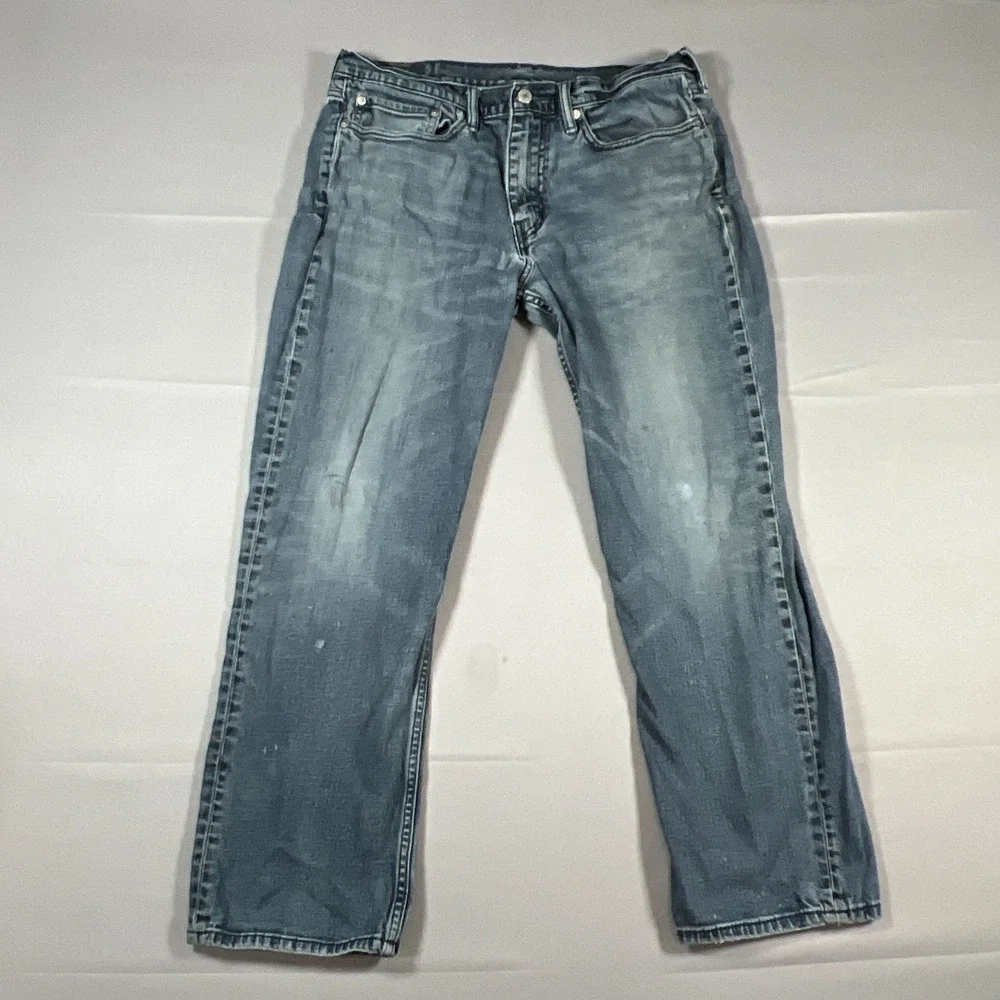 Levi's Straight Leg Jeans Mens 34x29 Blue Denim Medium Wash Low Rise Zip Fly